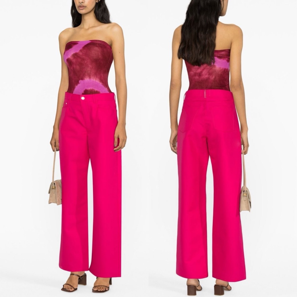 Wandler Magnolia Wide-Leg Jeans Pink Size 25 New